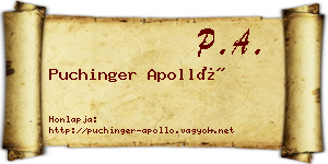 Puchinger Apolló névjegykártya