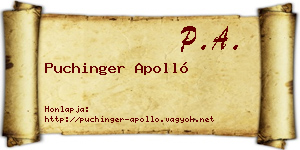 Puchinger Apolló névjegykártya